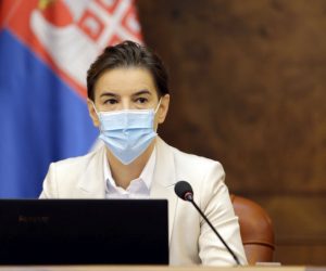epa08782427 New Serbian Prime Minister Ana Brnabic during the Serbian cabinet meeting in Belgrade, Serbia, 29 October 2020. After the parliamentary elections on 21 June 2020, the ruling Serbian Progressive Party (SNS) won the political mandate taking 189 out of the 250 seats in the parliament to form a new government.  EPA/Andrej Cukic