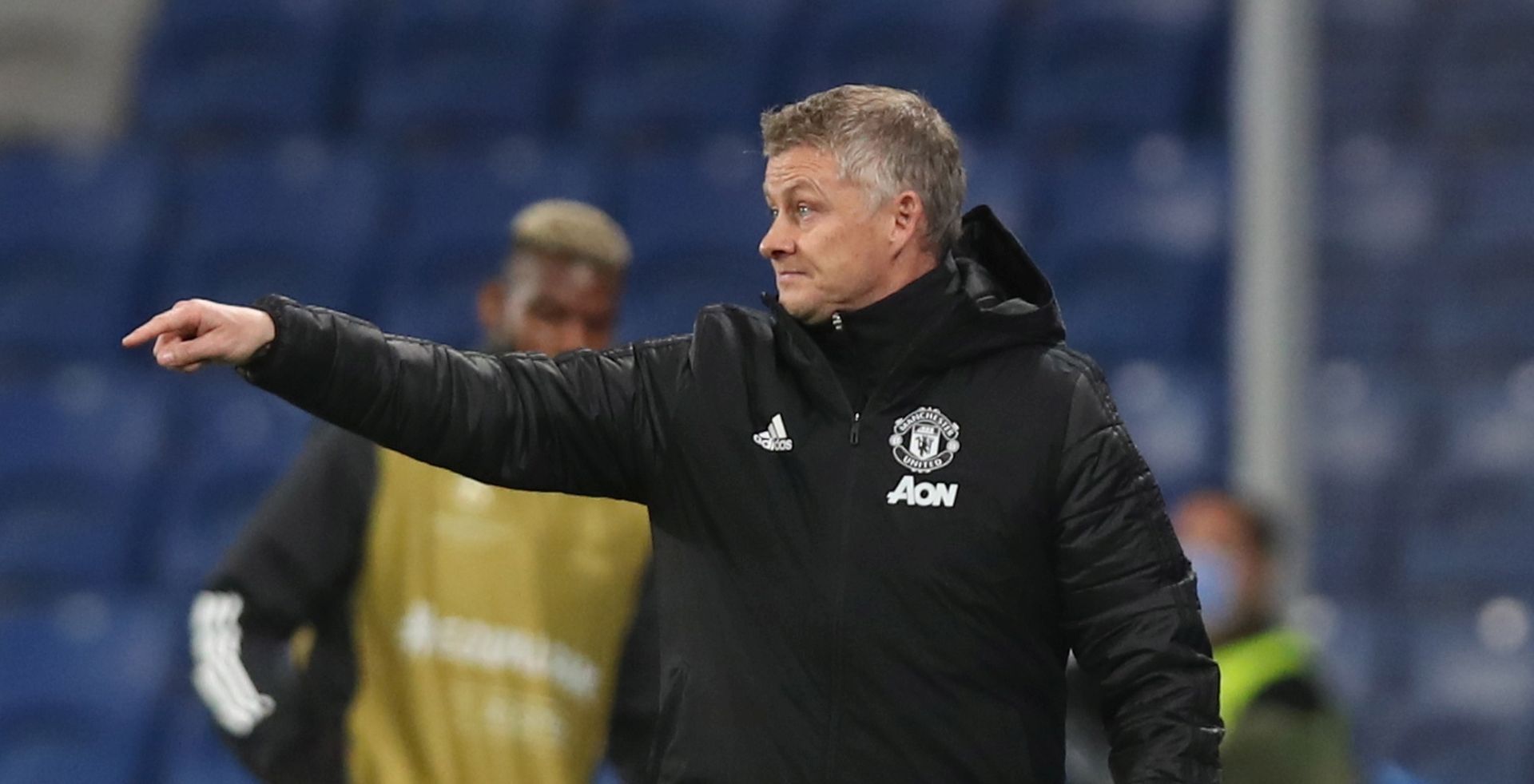 epa08798945 Manchester United's manager Ole Gunnar Solskjaer reacts during the UEFA Champions League group H soccer match between Istanbul Basaksehir and Manchester United in Istanbul, Turkey, 04 November 2020.  EPA/Tolga Bozoglu