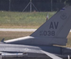 19.07.2019., Pula - U hangaru Zracne luke Pula nalazi se borbeni lovac F16. 
Photo: Dusko Marusic /PIXSELL