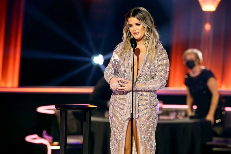 NASHVILLE, TENNESSEE - NOVEMBER 11: (FOR EDITORIAL USE ONLY) Maren Morris accepts an award onstage during the The 54th Annual CMA Awards at Nashville’s Music City Center on Wednesday, November 11, 2020 in Nashville, Tennessee.  (Photo by Terry Wyatt/Getty Images for CMA)