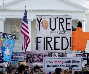 epaselect epa08806263 A sign says 'You're Fired', with the White House seen behind, as thousands of people celebrate after news organizations called the US 2020 presidential election for Joe Biden, defeating incumbent US President Donald J. Trump, at Black Lives Matter plaza in Washington, DC, USA, 07 November 2020.  EPA/MICHAEL REYNOLDS