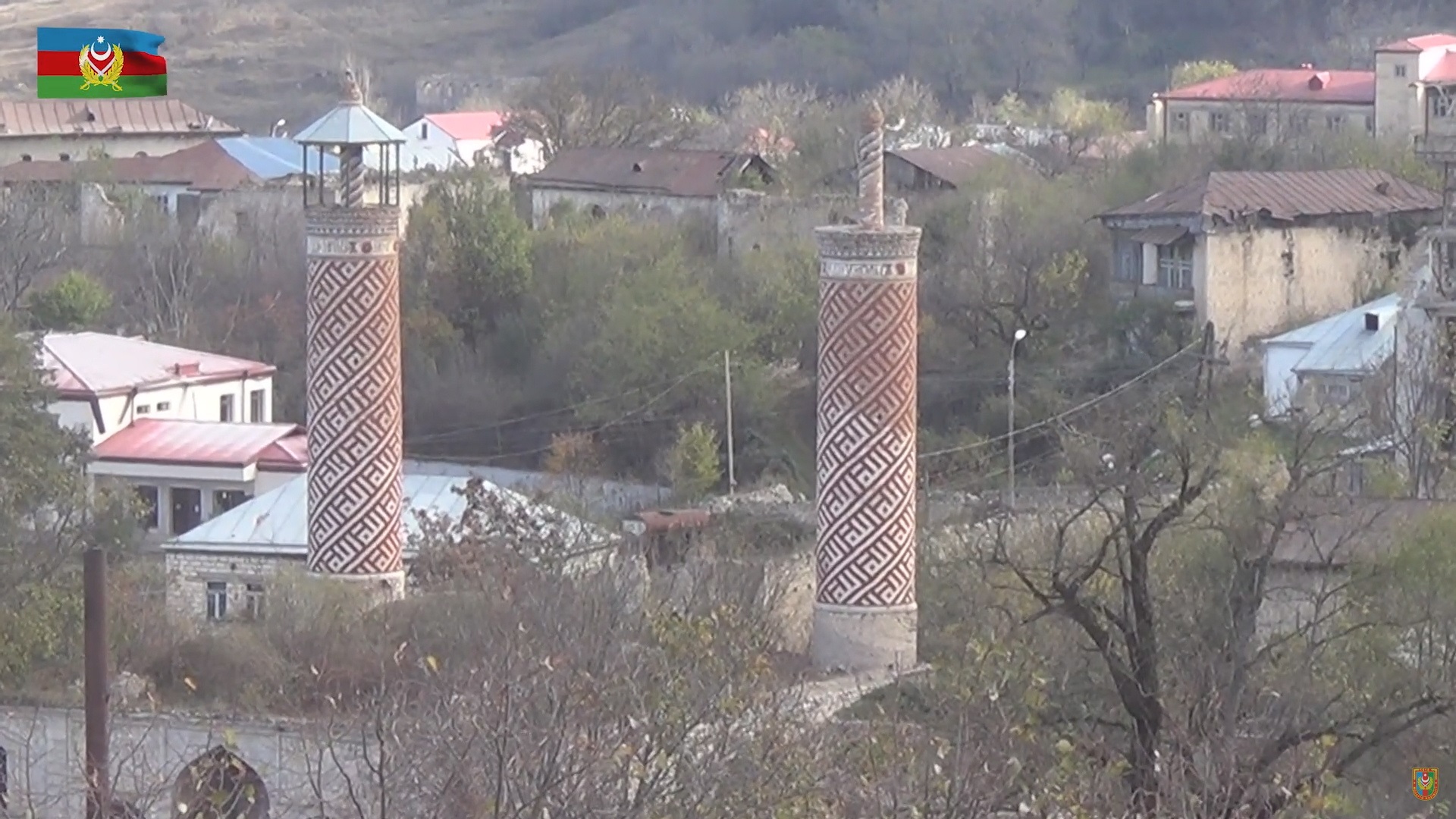 epa08809704 A still image taken from a handout video footage made available on 09 November 2020 on the official website of the Azerbaijan's Defence Ministry shows view of the town of Shushi (another spelling Shusha) after the Azerbaijani Army took the town under its control, in Nagorno-Karabakh. Armed clashes erupted on 27 September 2020 in the simmering territorial conflict between Azerbaijan and Armenia over the Nagorno-Karabakh territory along the contact line of the self-proclaimed Nagorno-Karabakh Republic (also known as Artsakh).  EPA/AZERBAIJAN DEFENCE MINISTRY / HANDOUT MANDATORY CREDIT / HANDOUT EDITORIAL USE ONLY/NO SALES