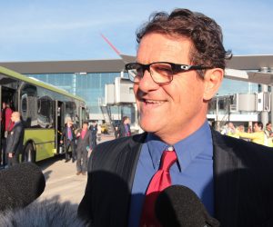 epa04245613 A handout photo released by FIFA show head coach of Russian national soccer team Fabio Capello upon his arrival at Sao Paulo international airport, Brazil, 08 June 2014. The FIFA World Cup 2014 will take place in Brazil from 12 June to 13 July 2014.  EPA/-  HANDOUT EDITORIAL USE ONLY/NO SALES