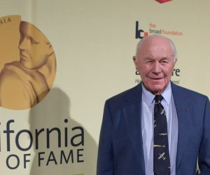 epa08869538 (FILE) - California Hall of Fame inductee, US Air Force test pilot General Chuck Yeager poses on the red carpet before the induction ceremony for The California Museum's 'California Hall of Fame' in Sacramento, California, USA, 01 December 2009 (reissued 08 December 2020). According to media reports, Yeager, the first aviator to break the sound barrier, died at the age of 97 on 07 December.  EPA/PETER DASILVA  .
