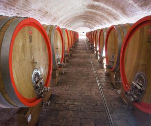 Vinarija Belje i njen suvremeni pogon u Kneževim Vinogradima  22.01.2019., Knezevi vinogradi - Vinarija Belje je jedna od najsuvremenijih vinarija u regiji smjestena je u centru vinograda cime je omogucen brzi transport grozdja tijekom berbe sa svih vinogradarskih lokacija. S ukupnim kapacitetom 8 milijuna litara vina smjestenih u gotovo 250 inox spremnika. Stara zgrada i stari podrum vinarije Belje gdje se vino cuva u drvenim bacvama. Photo: Davor Javorovic/PIXSELL
