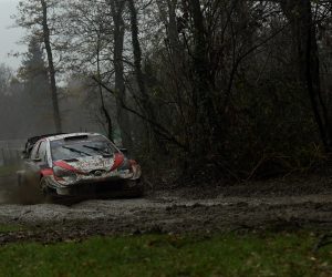 epa08863036 Sebastien Ogier of France drives his TOYOTA Yaris WRC during Day 1 of the World Rally Championship ACI Rally Monza in Monza, Italy, 04 December 2020.  EPA/Reporter Images