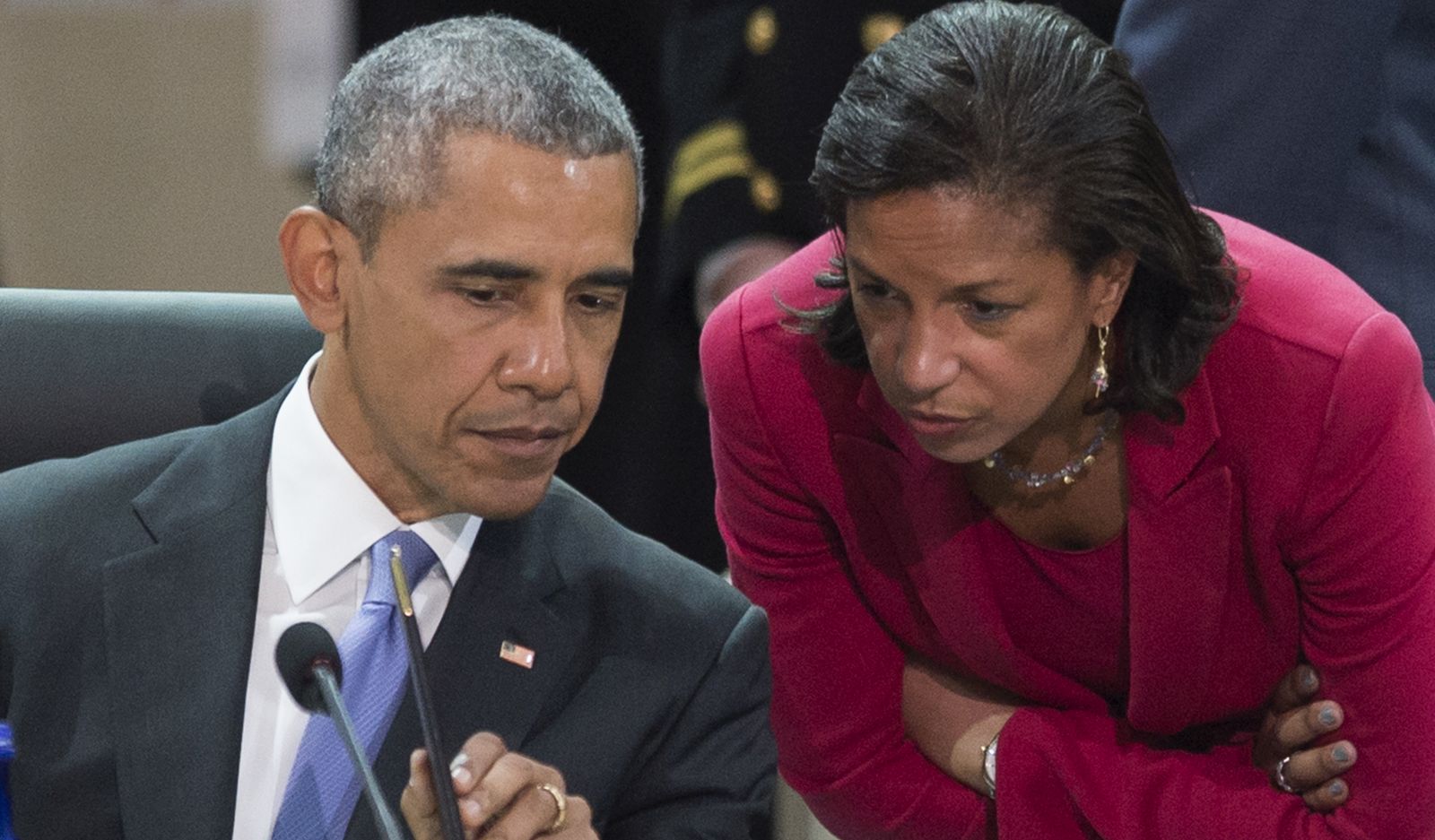 epa08875278 (FILE) - US President Barack Obama (L) listens to US National Security Advisor Susan Rice (R), at the closing plenary session of the 2016 Nuclear Security Summit at the Washington Convention Center in Washington, DC, USA, 01 April 2016 (Reissued 10 December 2020). President-elect Joe Biden chose Susan Rice to head the the White House Domestic Policy Council.  EPA/MICHAEL REYNOLDS *** Local Caption *** 52679121