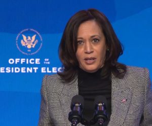 epa08942695 A frame grab from a handout video released by the Office of the President Elect shows US Vice President-Elect Kamala Harris speaking during a press conference in Wilmington, Delaware, USA, 16 January 2021. US President-Elect Joseph R. Biden announced the key members of his science team.  EPA/OFFICE OF THE PRESIDENT ELECT / HANDOUT  HANDOUT EDITORIAL USE ONLY/NO SALES