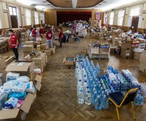 05.01.2021., Osijek - Seceranski dom koristi se kao skladiste za sakupljanje i sortiranje pomoci prikupljene za podrucje pogodjeno potresom.
Photo: Davor Javorovic/PIXSELL