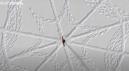 Finska: Koračanjem u snijegu napravljen najveći geometrijski mural