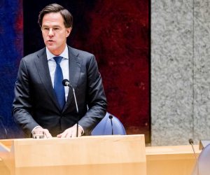 epa08948546 Resigning Dutch Prime Minister Mark Rutte gives a statement in the House of Representatives about the resignation of the Cabinet, in The Hague, the Netherlands, 19 January 2021. The government resigned because of the harsh report on the benefits affair.  EPA/BART MAAT