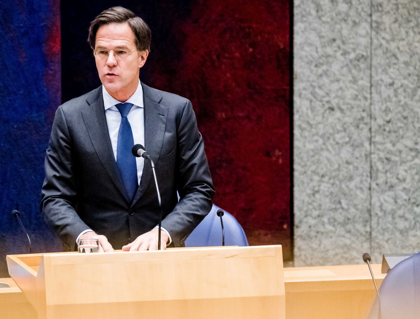 epa08948546 Resigning Dutch Prime Minister Mark Rutte gives a statement in the House of Representatives about the resignation of the Cabinet, in The Hague, the Netherlands, 19 January 2021. The government resigned because of the harsh report on the benefits affair.  EPA/BART MAAT
