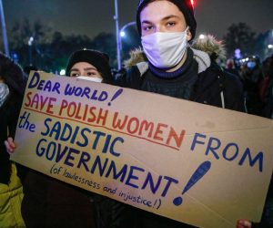 epa08971745 People take part in the 'Women's Strike' protest against the tightening of the abortion law in Warsaw, Poland, 28 January 2021. Poland's Constitutional Tribunal on 27 January published its verdict from October 2020 that laws currently permitting abortion due to foetal defects are unconstitutional. Under the new rules, terminations will be permitted only in cases of rape and incest, or when the mother's life or health is endangered. Mass protest against the tightening of the abortion law broke out throughout Poland with thousands of people protesting against tightening the abortion law.  EPA/Rafal Guz POLAND OUT