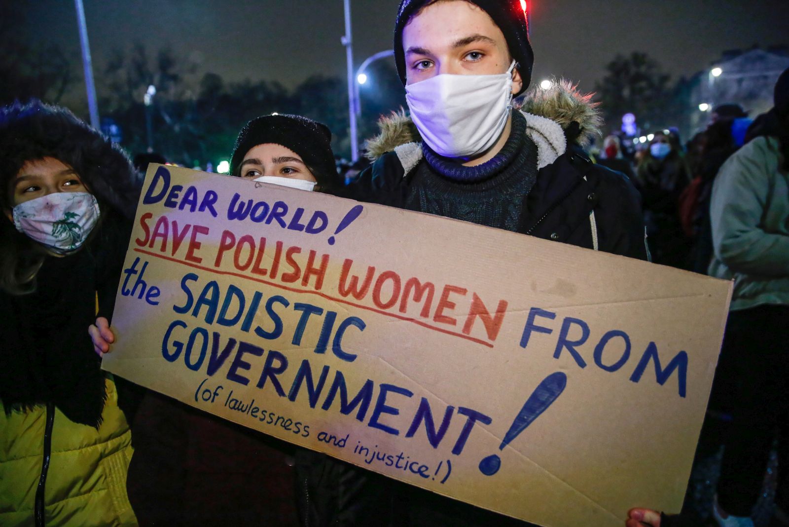 epa08971745 People take part in the 'Women's Strike' protest against the tightening of the abortion law in Warsaw, Poland, 28 January 2021. Poland's Constitutional Tribunal on 27 January published its verdict from October 2020 that laws currently permitting abortion due to foetal defects are unconstitutional. Under the new rules, terminations will be permitted only in cases of rape and incest, or when the mother's life or health is endangered. Mass protest against the tightening of the abortion law broke out throughout Poland with thousands of people protesting against tightening the abortion law.  EPA/Rafal Guz POLAND OUT