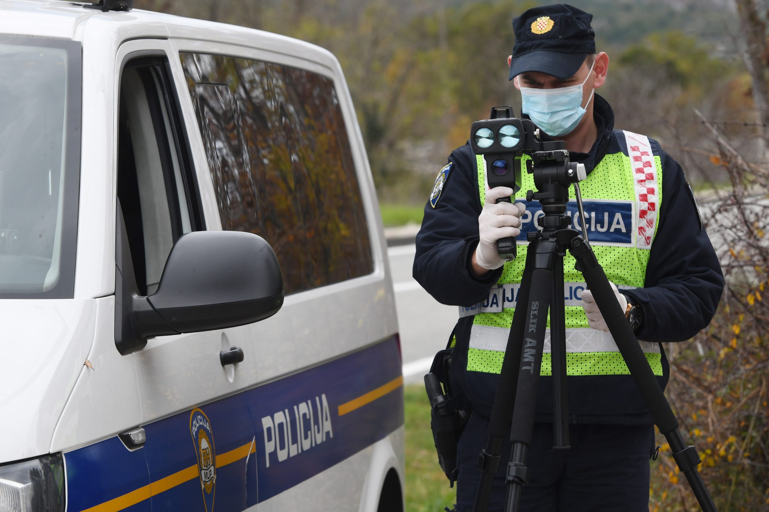 20.11.2020., Boraja - Policijska akcija nadzora brzine na podrucju cijele Sibensko-kninske zupanije.
Photo: Hrvoje Jelavic/PIXSELL