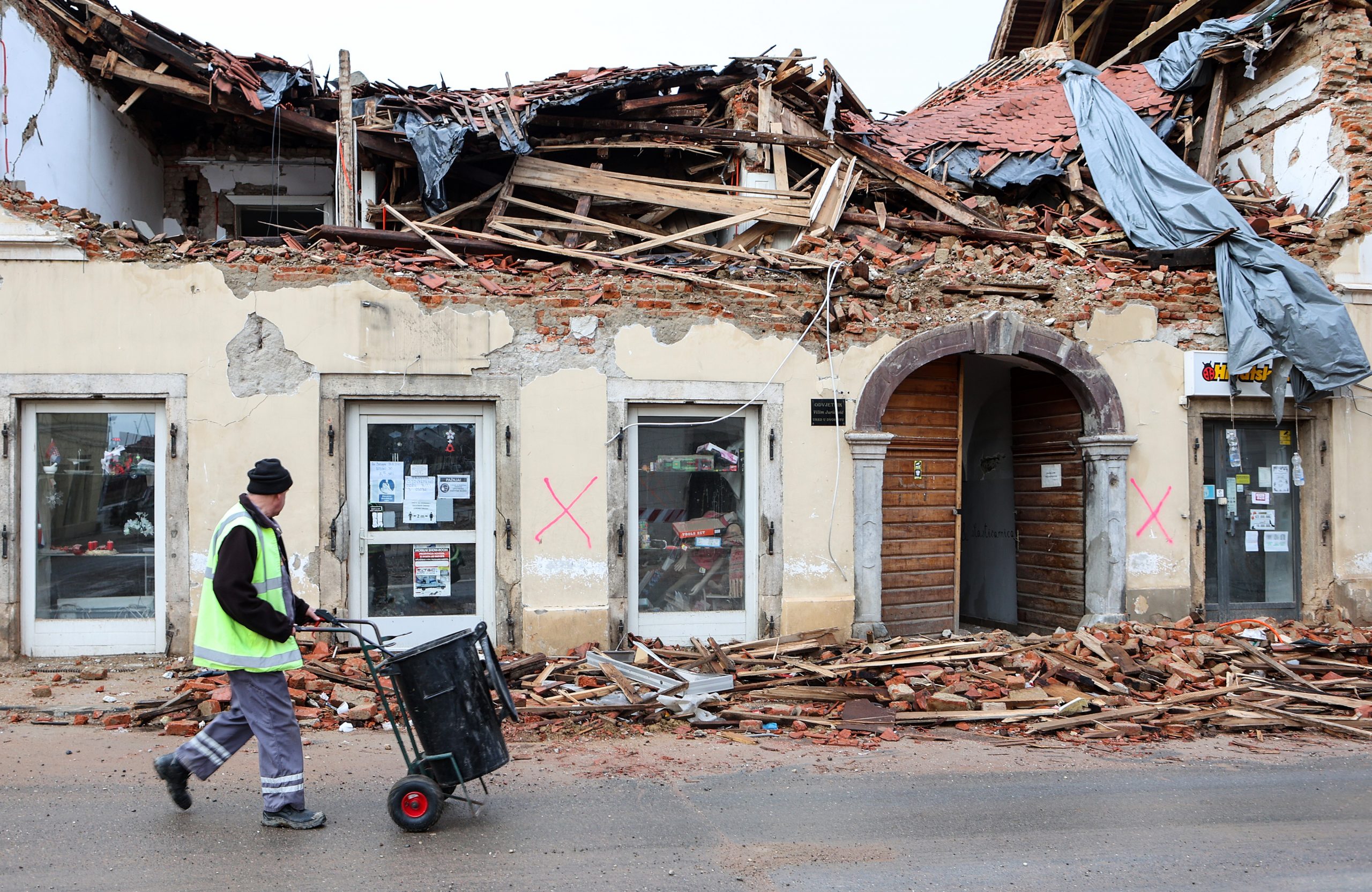 29.01.2021., Petrinja - Mjesec dana od razornog potresa koji je pogodio Petrnju, Sisak i Glinu.Photo: Marko Prpic/PIXSELL