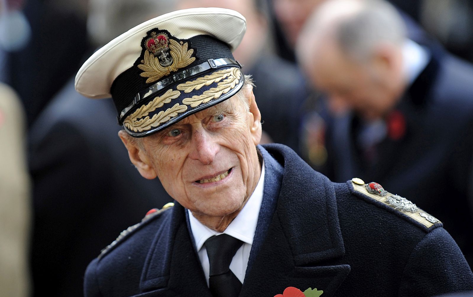 epa09044682 (FILE) - Britain's Prince Philip, the Duke of Edinburgh meets war veterans at the field of remembrance at Westminster Abbey in London, Britain, 08 November 2012 (reissued 01 March 2020). Prince Philip has been transferred to St Bartholomew's Hospital in London on 01 March 2021 to treat an infection and a pre-existing heart condition, Buckingham Palace said. The British royal was admitted to King Edward VII's hospital on 16 February 2021 as a precautionary measure after feeling unwell.  EPA/ANDY RAIN