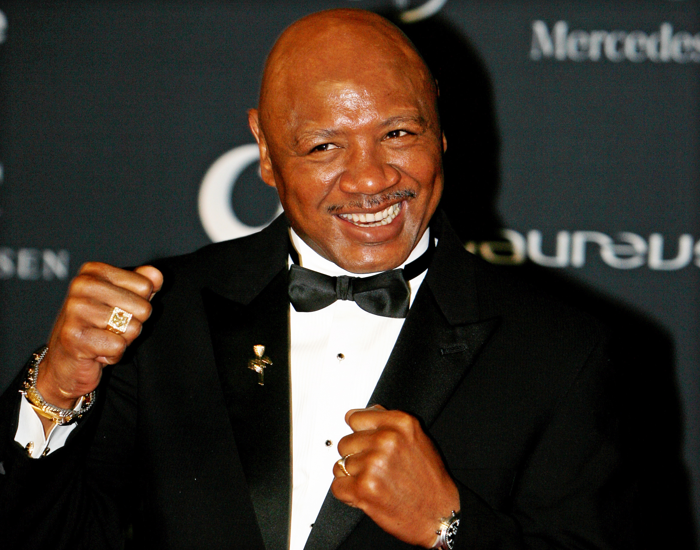 epa09073171 (FILE) - Former US boxing champion Marvelous Marvin Hagler arrives on the red carpet at the Laureus World Sports Awards in Abu Dhabi, United Arab Emirates, 07 February 2011 (reissued 14 March 2021). The middleweight boxing legend passed away aged 66 in his home in New Hampshire on 13 March 2021, his wife announced.  EPA/SONZA GABRIEL