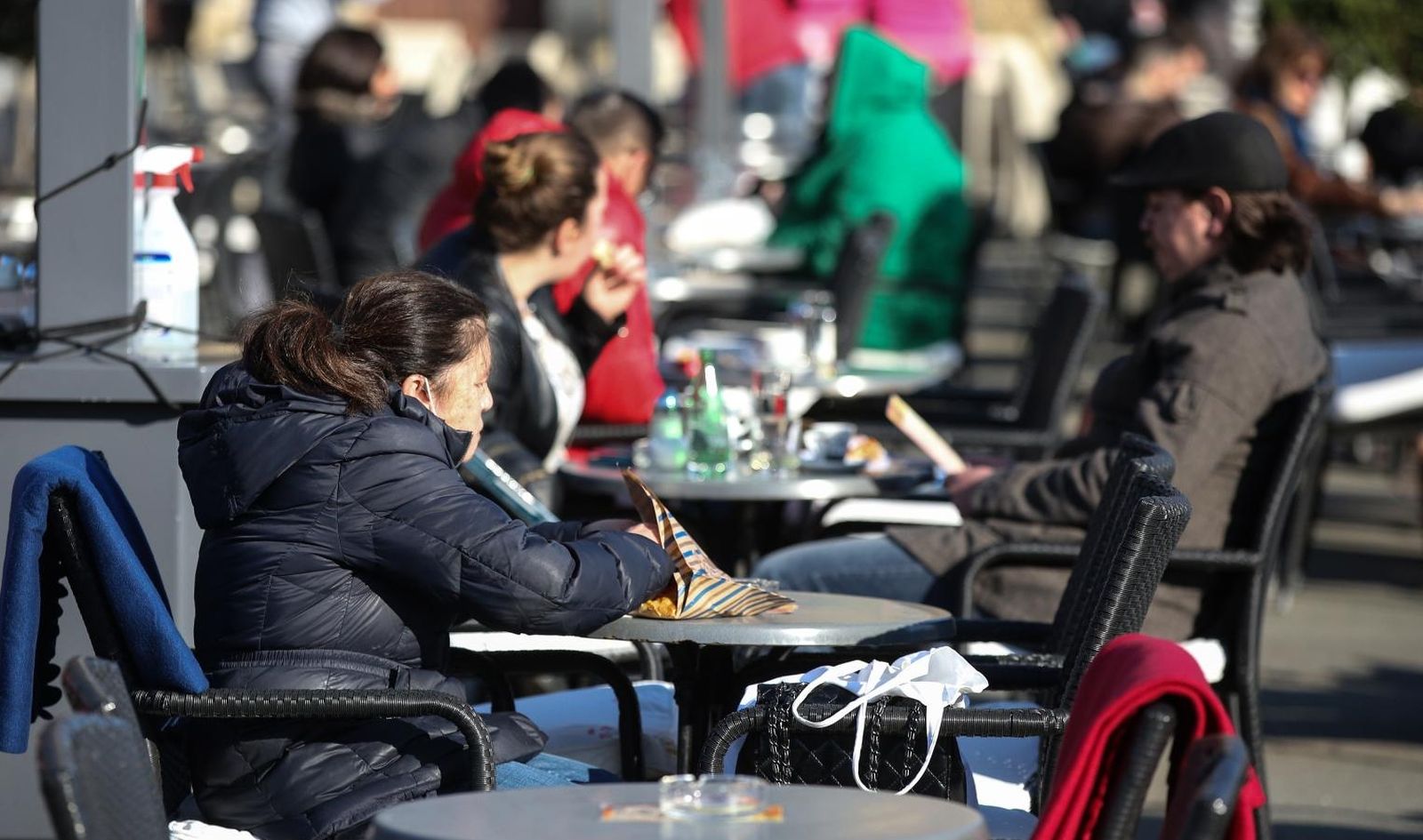 01.03.2021., Zagreb - Ponovno su otvorene terase kafica u centru grada. Photo: Zeljko Hladika/PIXSELL