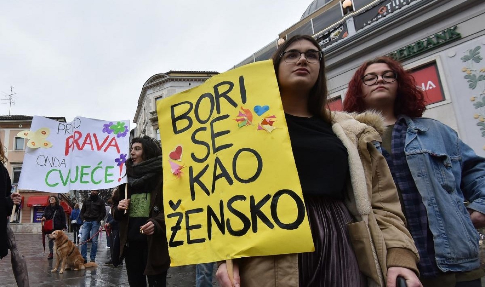 07.03.2020., Pula - Udruga PANK organizirala javno okupljanje na Portarati pod sloganom Mars za zenska prava.

Photo: Dusko Marusic/PIXSELL