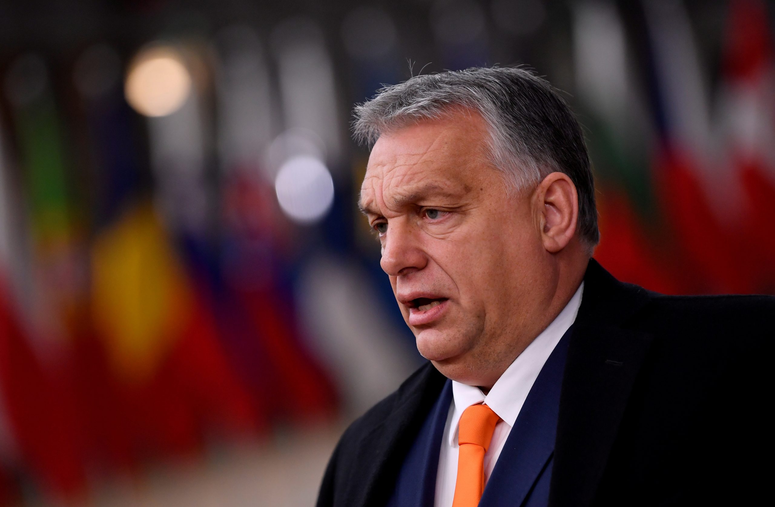 FILE PHOTO: Hungary's Prime Minister Viktor Orban speaks on arrival for an EU summit in Brussels FILE PHOTO: Hungary's Prime Minister Viktor Orban speaks as he arrives to attend a face-to-face EU summit amid the coronavirus disease (COVID-19) lockdown in Brussels, Belgium December 10, 2020. John Thys/Pool via REUTERS/File Photo POOL
