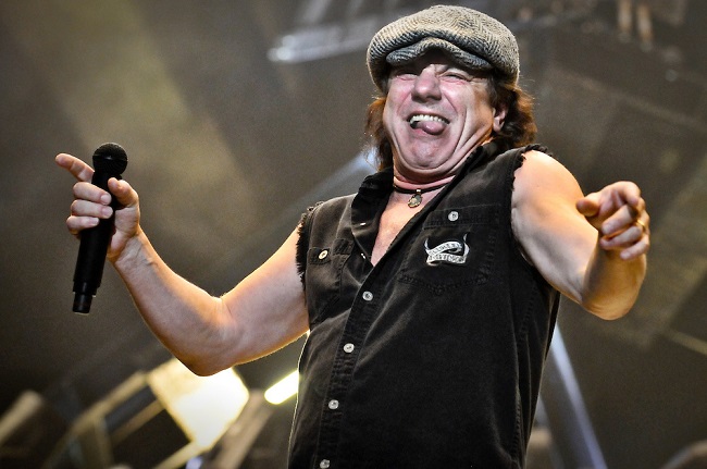 DETROIT, MICHIGAN - USA -  Lead singer Brian Johnson performs with the band AC-DC in Detroit. (Photo by Bryan Mitchell)
