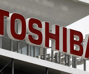 epa09119749 (FILE) - The logo of Toshiba Corp. is displayed at its headquarters in Tokyo, Japan, 15 May 2017 (reissued 07 April 2021). On 07 April 2021, a report from Toshiba Corp. revealed that British investment fund firm CVC Capital Partners proposed an acquisition of the Tokyo-based conglomerate.  EPA/KIMIMASA MAYAMA