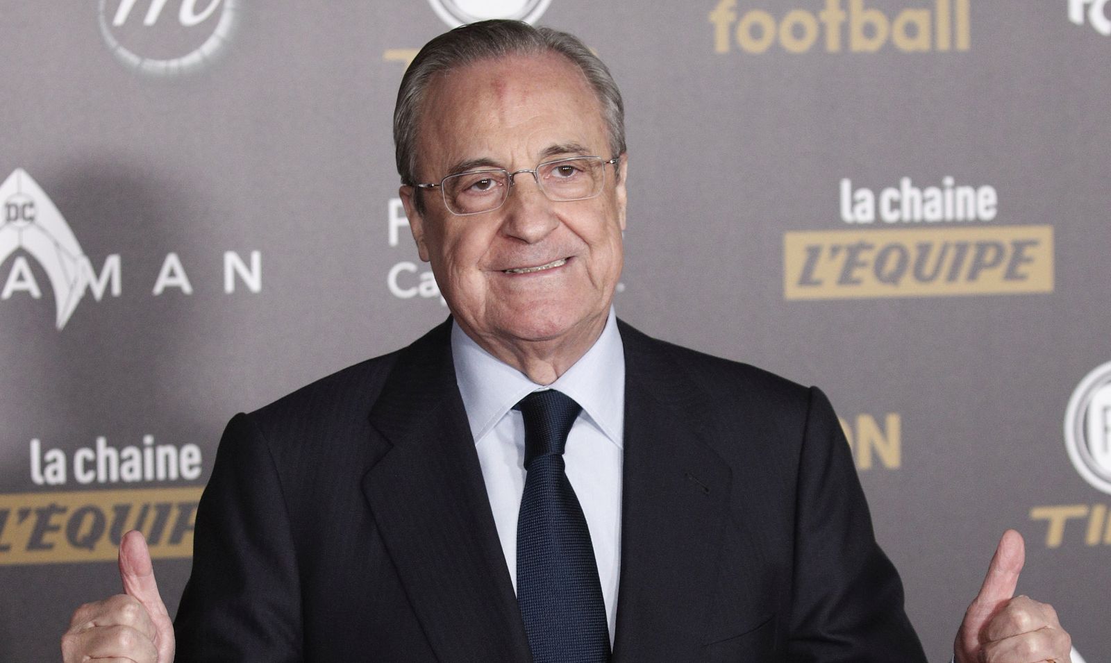 epa09144571 (FILE) - Real Madrid's president Florentino Perez  arrives to the 'Ballon d'Or' (Golden ball) award ceremony for the best European footballers of the year, in Paris, France, 03 December 2018 (reissued 19 April 2021). In the early hours of 19 April 2021 twelve European soccer clubs, AC Milan, Arsenal FC, Atletico de Madrid, Chelsea FC, FC Barcelona, FC Internazionale Milano, Juventus FC, Liverpool FC, Manchester City, Manchester United, Real Madrid CF and Tottenham Hotspur have announced the creation of a Super League. Florentino Prez will be the first chairman of the league.  EPA/YOAN VALAT *** Local Caption *** 54817202