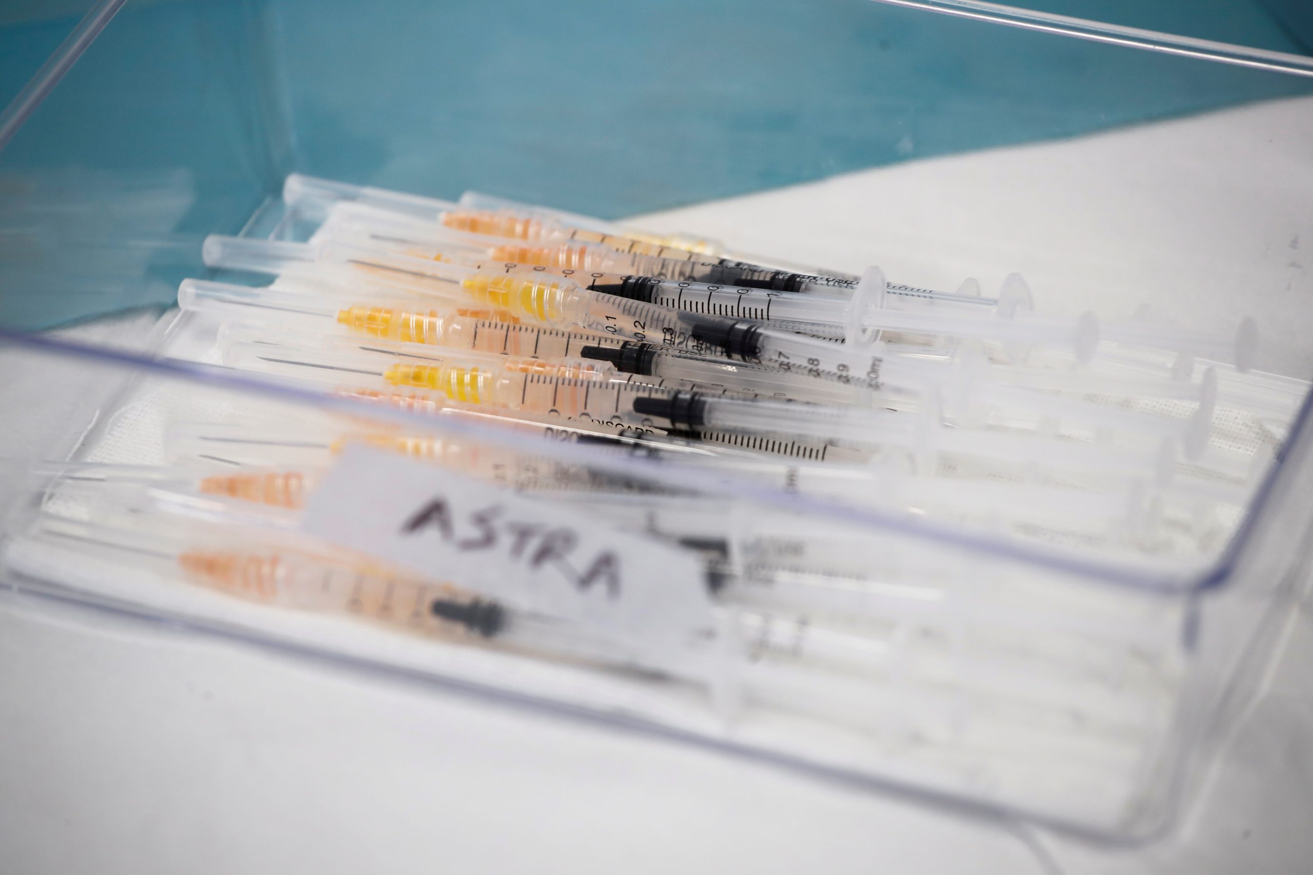 Coronavirus disease (COVID-19) vaccination in Fasano Syringes with AstraZeneca coronavirus disease (COVID-19) vaccines are prepared in Fasano Italy, April 13, 2021. REUTERS/Alessandro Garofalo REFILE - CORRECTING YEAR ALESSANDRO GAROFALO