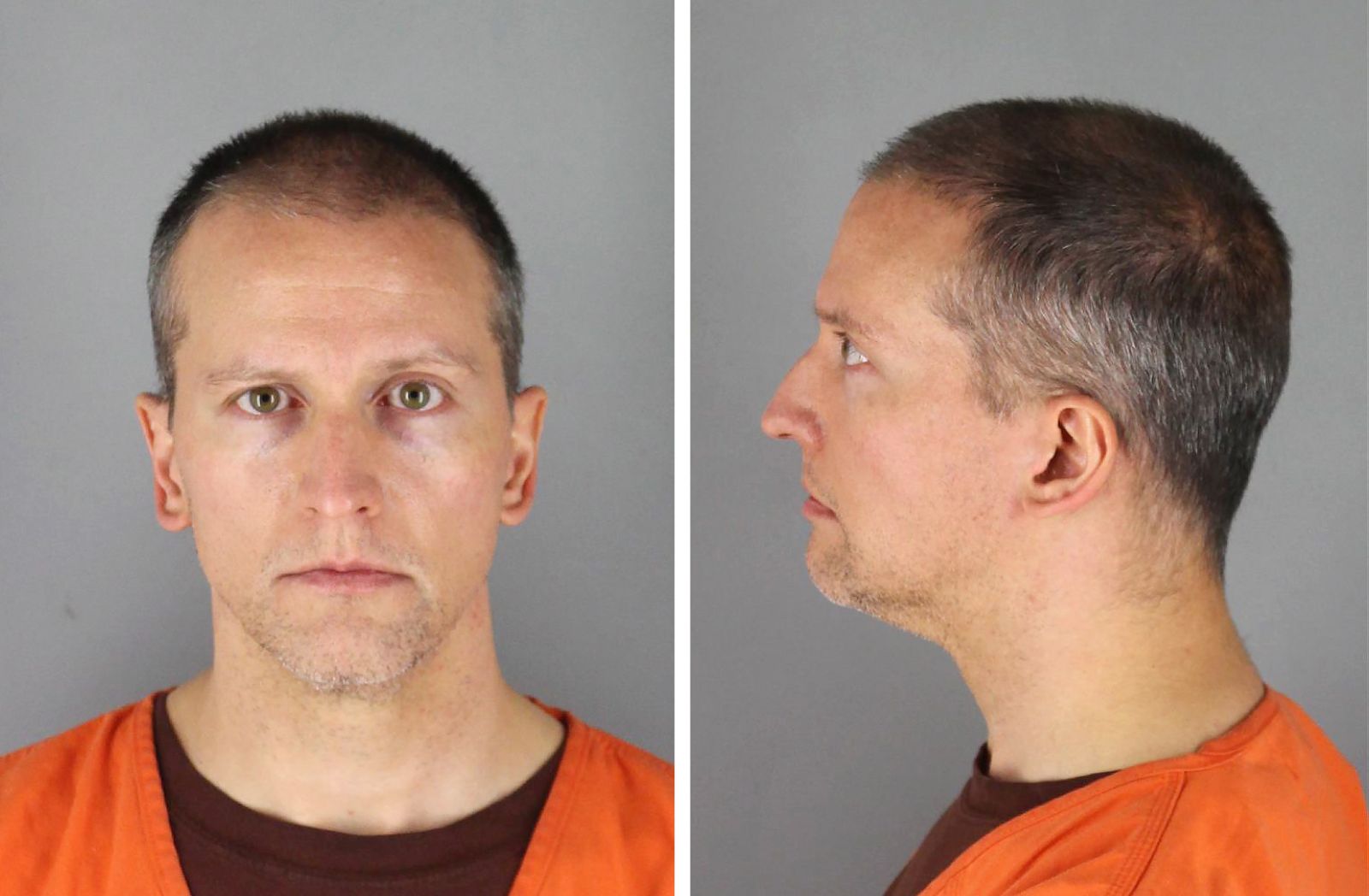 epa09148383 Handout booking photo released by the Hennepin County Sheriff's Office showing former Minneapolis Police Department Police Officer Derek Chauvin who was arrested and charged with second-degree murder, third-degree murder and second-degree manslaughter in the death of George Floyd in Minneapolis, Minnesota, USA, 12 June 2020 (reissued 20 April 2021). Former Minneapolis police officer Derek Chauvin was found guilty on all counts in the death of George Floyd on 20 April 2021.  EPA/HENNEPIN COUNTY SHERIFF / HANDOUT  HANDOUT EDITORIAL USE ONLY/NO SALES *** Local Caption *** 56147358