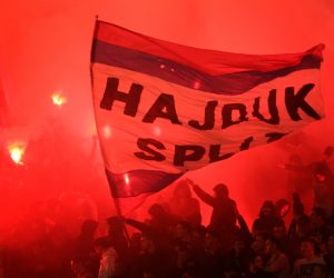 07.04.2019., stadion Poljud, Split - Hrvatski Telekom Prva liga, 28. kolo, HNK Hajduk - NK Osijek. Torcida. 
Photo: Miranda Cikotic/PIXSELL