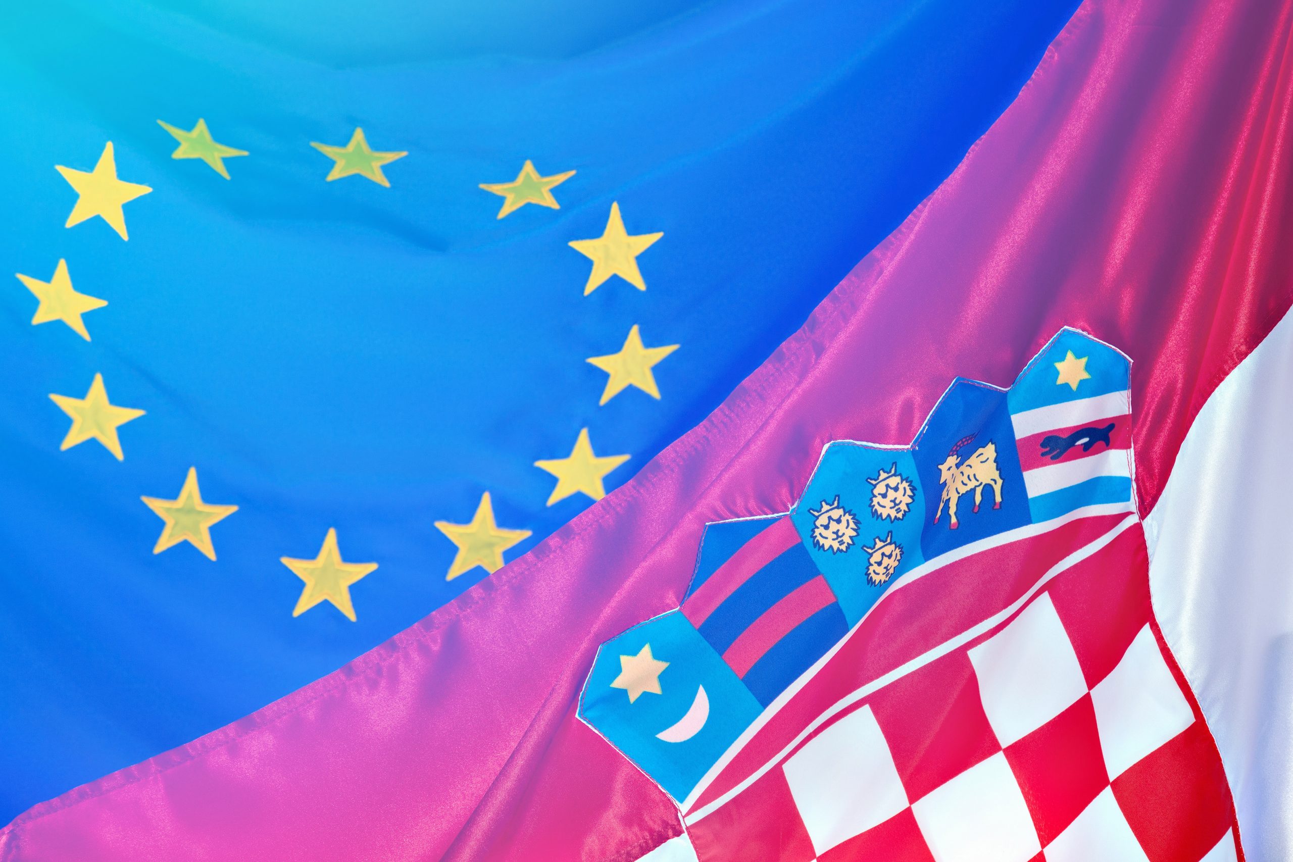 25. 06. 2013., Zagreb - Ilustracija hrvatske i EU zastave.
Photo: Danijel Berkovic/PIXSELL