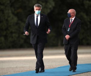 European Social Summit in Porto Croatia's Prime Minister Andrej Plenkovic arrives for an informal dinner event during an EU summit at the Crystal Palace in Porto, Portugal, May 7, 2021. Luis Vieira/Pool via REUTERS POOL