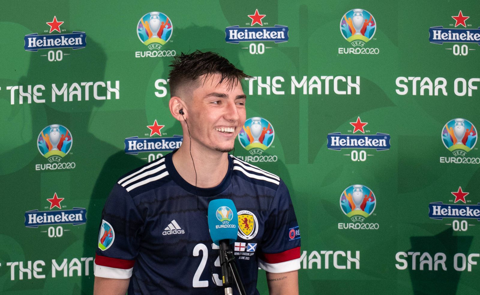 Billy Gilmour Chelsea of Scotland is named Star of the match during the UEFA 2020 European Championship, EM, Europameisterschaft group match between England and Scotland at Wembley Stadium, London, England on 18 June 2021. PUBLICATIONxNOTxINxUK Copyright: xMarkxHawkinsx PMI-4258-0109