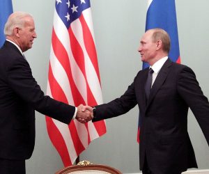 epa09226955 (FILE) - Then US Vice President Joe Biden (L) shakes hands with then Russian Prime Minister Vladimir Putin during their meeting in Moscow, Russia, 10 March 2011 (reissued 25 May 2021). Putin and Biden are to meet in Geneva, Switzerland,  on 16 June 2021, the White House confirmed.  EPA/MAXIM SHIPENKOV *** Local Caption *** 56564653