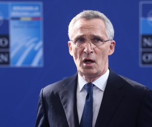 epa09269378 NATO Secretary General Jens Stoltenberg speaks to the press prior to a NATO summit at the North Atlantic Treaty Organization (NATO) headquarters in Brussels, Belfium, 14 June 2021. The allies meet to agree a statement stressing common ground on securing their withdrawal from Afghanistan, joint responses to cyber attacks and relations with a rising China.  EPA/KENZO TRIBOUILLARD / POOL