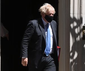 epa09275724 British Prime Minister Boris Johnson leaves N10 Downing street to attend Prime Minister's Questions (PMQs) in the Houses of Parliament in London, Britain, 16 June 2021.  EPA/FACUNDO ARRIZABALAGA