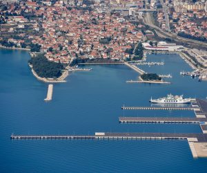 17.03.2016., Zadar - Trajektna luka Gazenica iz zraka. Photo: Dino Stanin/PIXSELL