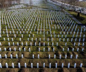 22.02.2021., Potocari, Bosna i Hercegovina - Fotografija iz zraka Memorijalnog centra Srebrenica-Potocari. Photo: Armin Durgut/PIXSELL