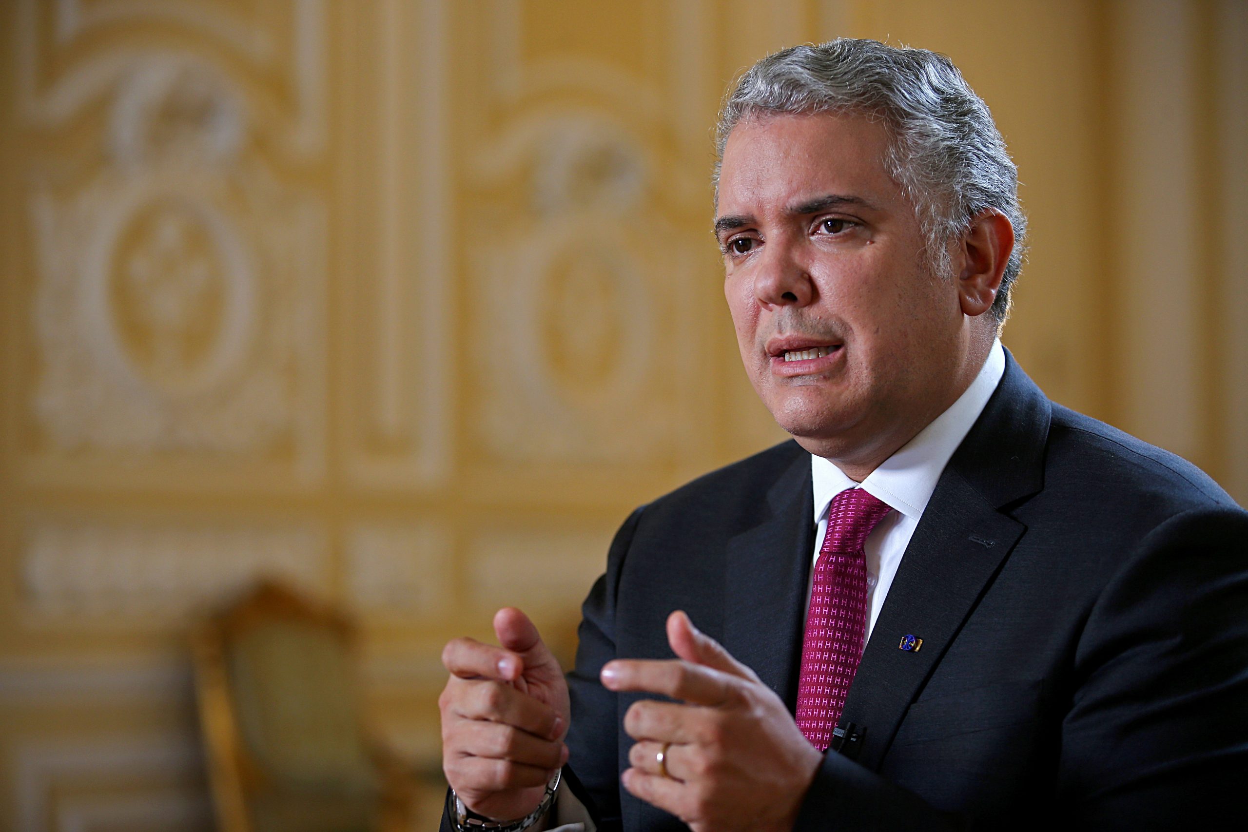 FILE PHOTO: Colombia's President Ivan Duque speaks during an interview with Reuters in Bogota FILE PHOTO: Colombia's President Ivan Duque speaks during an interview with Reuters in Bogota, Colombia, March 12, 2021. REUTERS/Luisa Gonzalez/File Photo Luisa Gonzalez