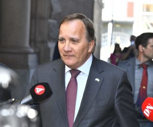 epa09310196 Sweden's acting Prime Minister Stefan Lofven (C) arrives for a round of consultations at the Swedish parliament in Stockholm, Sweden, 29 June 2021. The Prime Minister and other ministers were dismissed by the Speaker of the Riksdag on 28 June. However they retained their positions until a new government takes office. The Speaker will start consultations with representatives of the party groups with the aim of proposing a new Prime Minister to the Riksdag.  EPA/CLAUDIO BRESCIANI  SWEDEN OUT