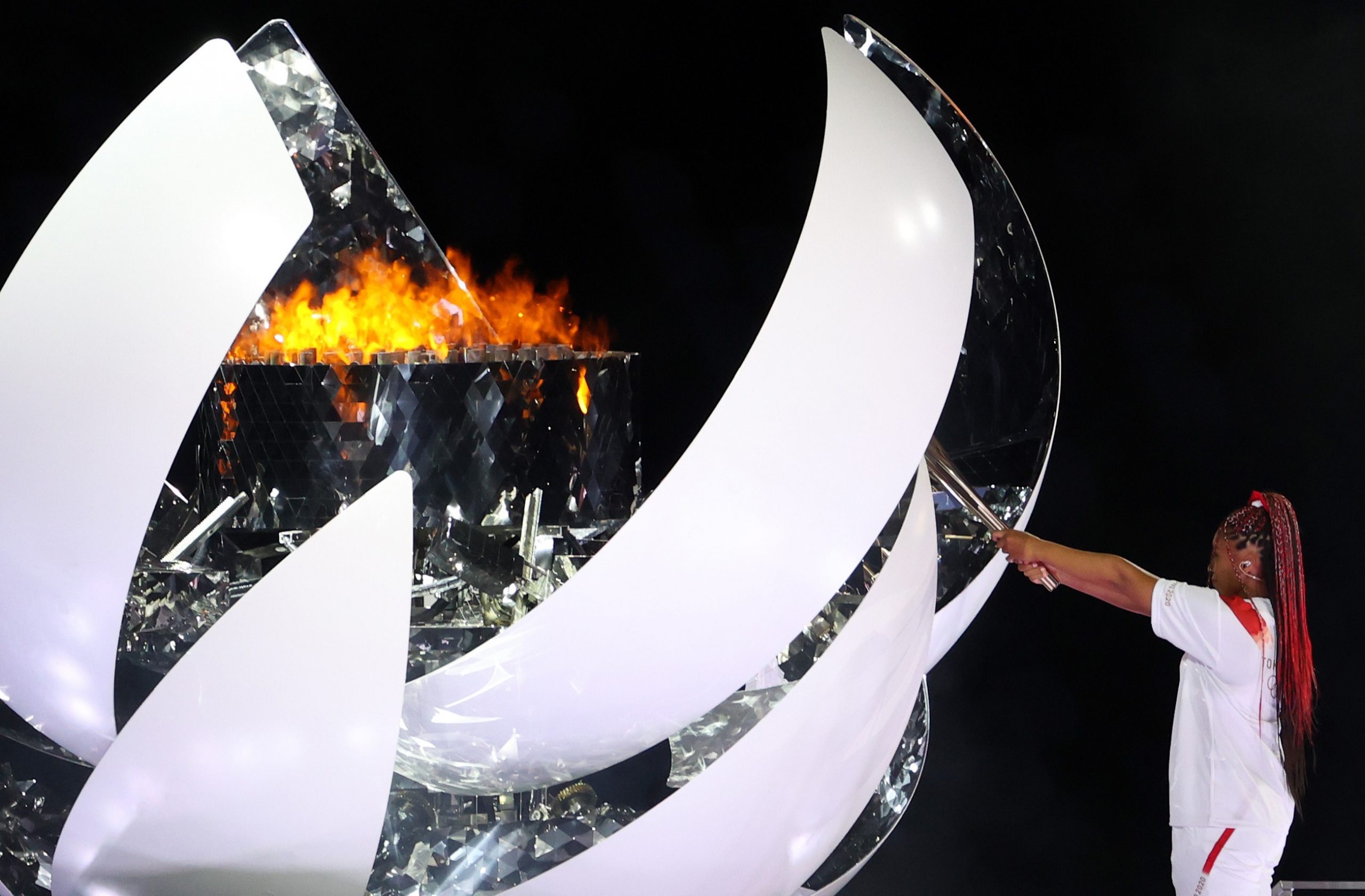 Tokio, 23.07.2021 - Svečanost otvaranja Olimpijskih igara Tokio 2020 na Olimpijskom stadionu u Tokiju. Paljenjem plamena otvorene su Olimpijske igre.
foto HINA/ Damir SENČAR/ ds