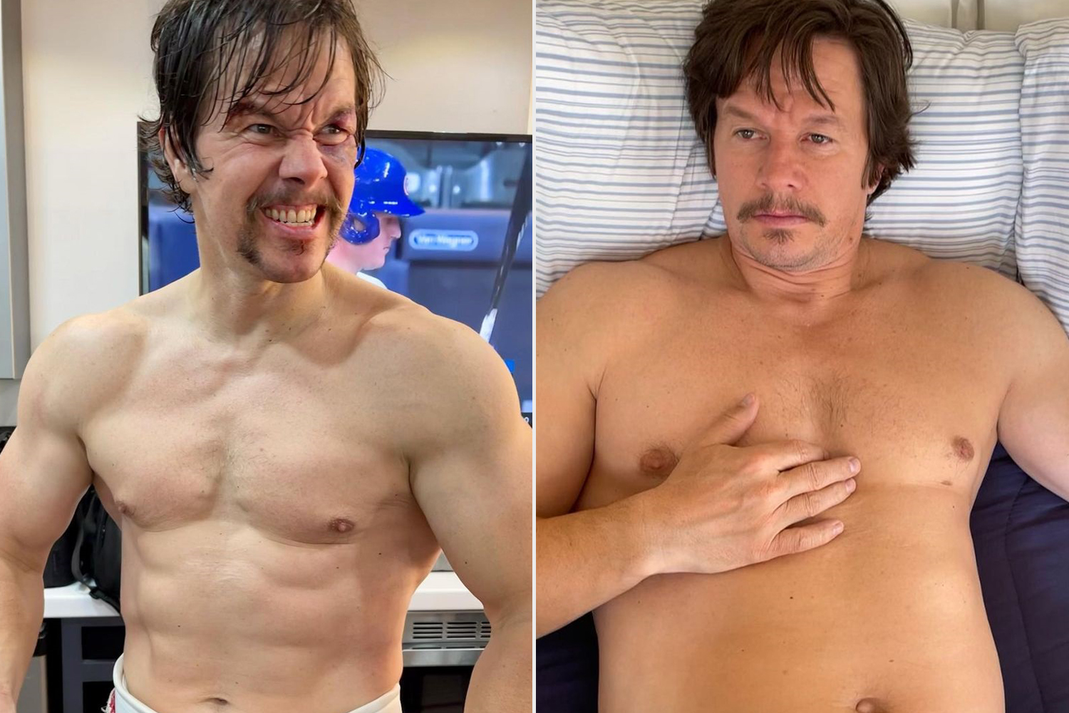 https://www.instagram.com/p/CObTGQcrqb3/
markwahlberg
Verified
From left photo 3 weeks ago to this, now. Thanks to @chef_lawrence_d cooking.
Credit: Mark Wahlberg Instagram