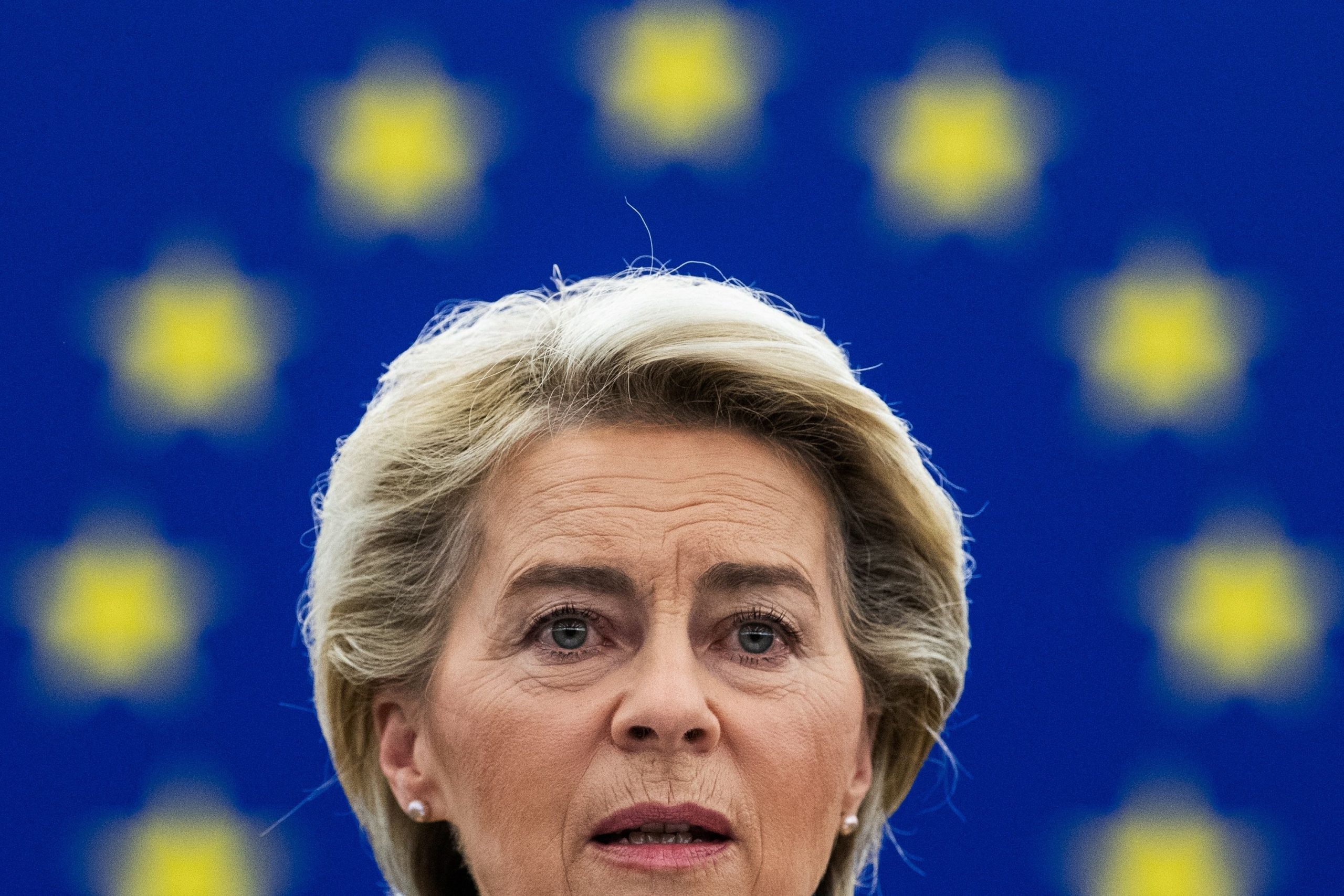 EU Commission President Ursula von der Leyen delivers a speech during a plenary session at the EU Parliament in Strasbourg European Commission President Ursula von der Leyen delivers a speech during a plenary session at the European Parliament in Strasbourg, France July 7, 2021. Patrick Hertzog/Pool via REUTERS POOL