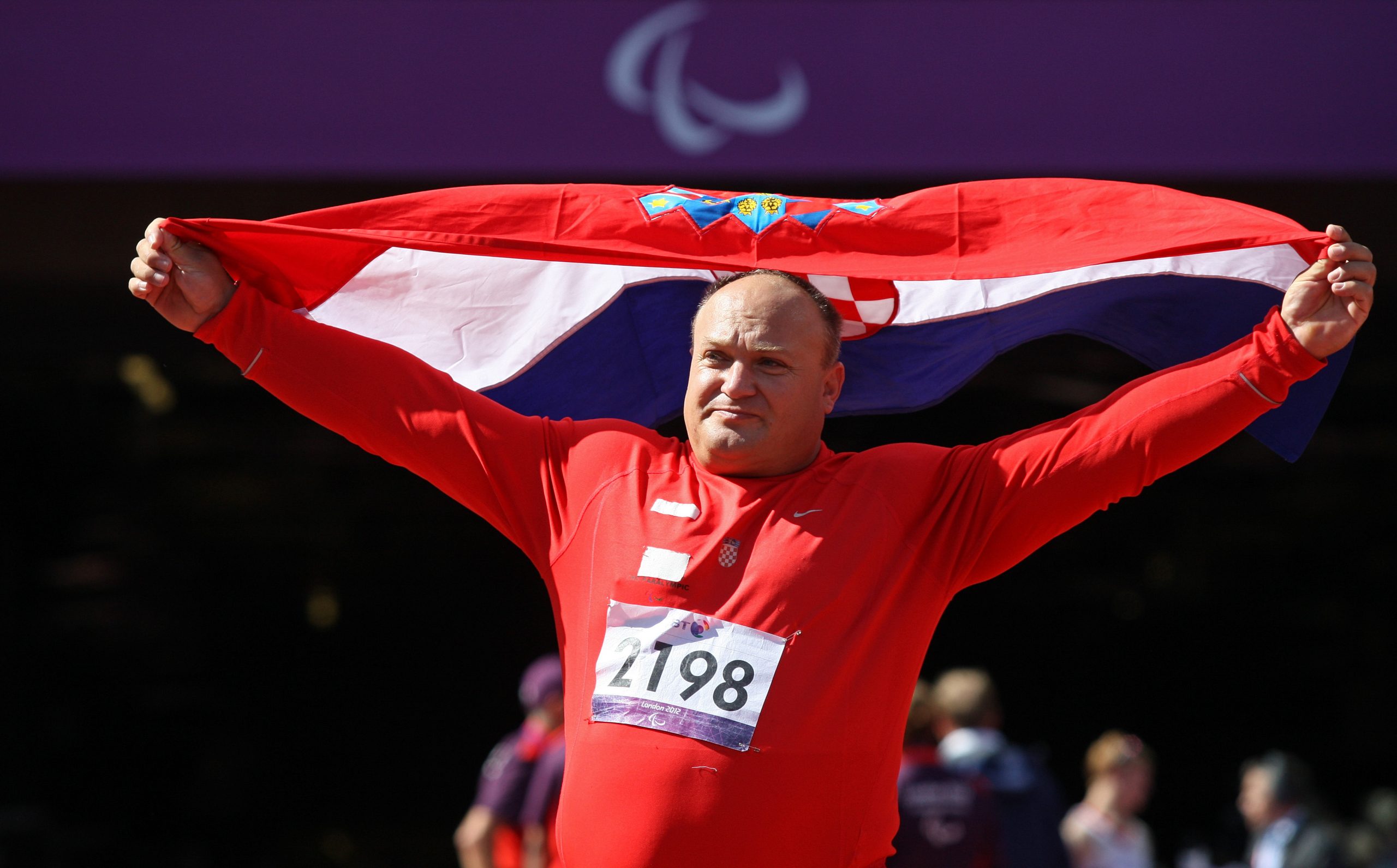 London, 31.08.2012 - Drugog dana paraolimpijskih igara u Londonu Hrvatska je osvojila drugu medalju. Darko Kralj je u bacanju kugle osvojio srebrnu medalju s hicem 14,21 m (987 bodova).
foto FaH/ Damir SENÈAR /ds