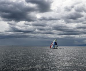 epa09369796 Sime Fantela and Mihovil Fantela of Croatia compete in the 49er Men's Skiff during the Sailing events of the Tokyo 2020 Olympic Games in Enoshima, Japan, 27 July 2021.  EPA/OLIVIER HOSLET
