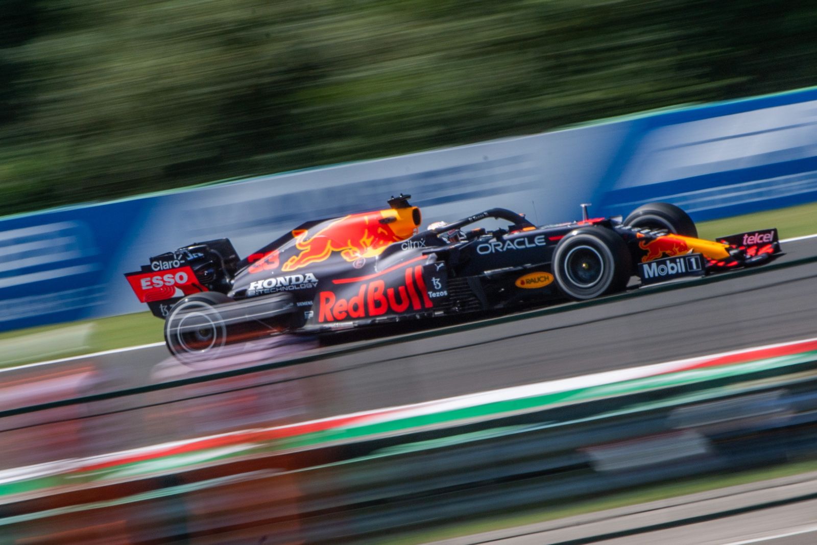 epaselect epa09379995 Dutch Formula One driver Max Verstappen of Red Bull steers his car during the first free practice session of the Hungarian Formula One Grand Prix at the Hungaroring circuit in Mogyorod, Hungary, 30 July 2021. The Hungarian Formula One Grand Prix will take place on 01 August 2021.  EPA/Zoltan Balogh HUNGARY OUT