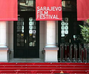 epa09412433 The red carpet is ready for guests of the 27th Sarajevo Film Festival, in Sarajevo, Bosnia and Herzegovina, 13 August 2021. The 27th Sarajevo Film Festival, which runs from 13 to 20 August 2021, will present 48 films in competition for the Heart of Sarajevo awards.  EPA/FEHIM DEMIR
