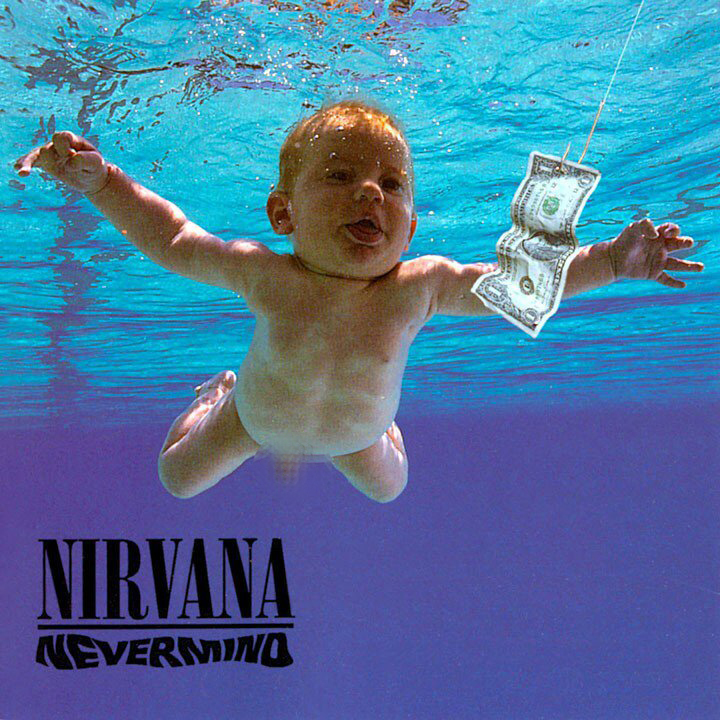 Nirvana album cover, Nevermind.

1991