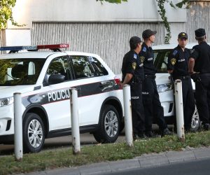 14.08.2021., Sarajevo, Bosna i Hercegovina - Velik broj policajaca osigurava Povorku ponosa koja pocinje danas u 12 sati.
Photo: Armin Durgut/PIXSELL